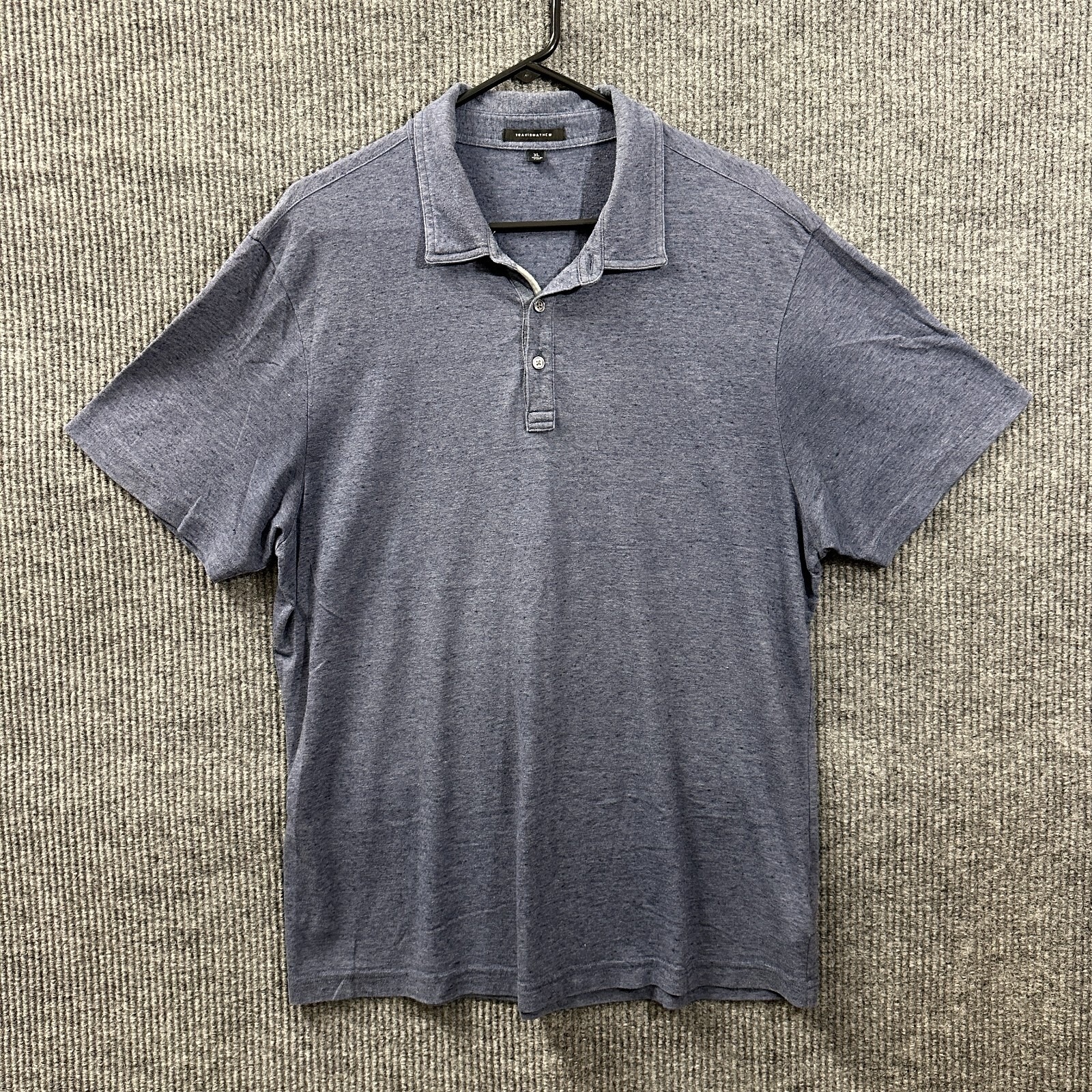 Travis Mathew Mens Polo Shirt Size Xl Gray Cotton Blend Casual Short Sleeve